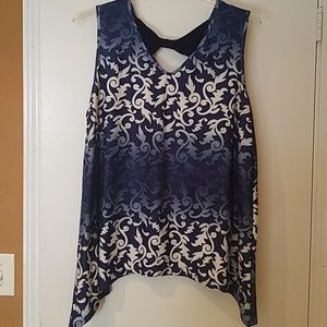 Textured Polyester Sharkbite Tank Top